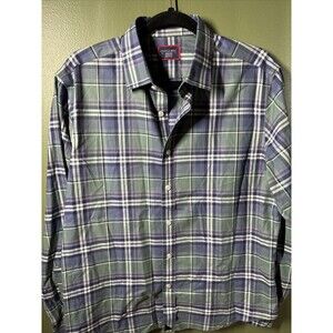 Untuckit Tempranillo WF Shirt Men Medium Button Up Plaid Long Sleeve Cotton